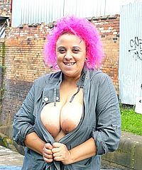 Busty Flashing Freak Roxy